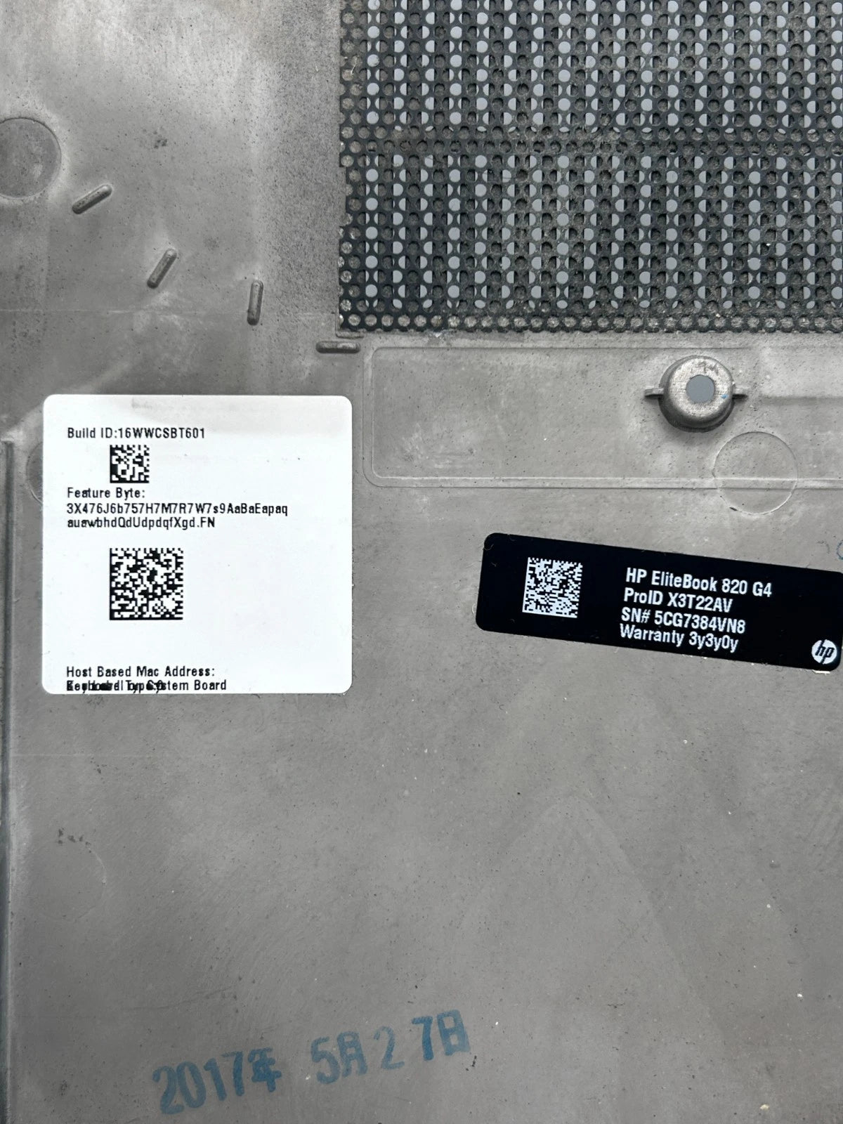 HP EliteBook 820 G4 Apatinis Korpuso Dangtis Dugnas (Lower Bottom Base) 821662-001 6070B0886301